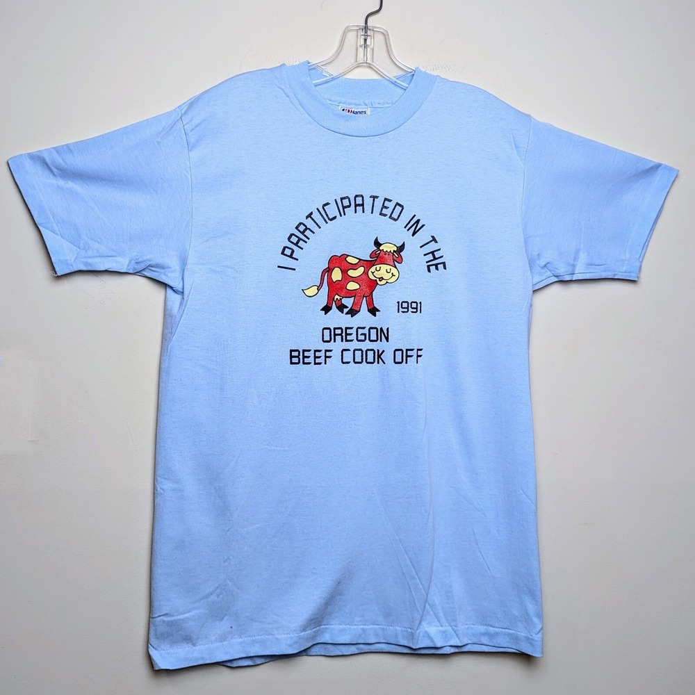 Vintage Oregon Beef Cook Off 1991 Cow DS Single Stitch Shirt Medium